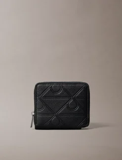 Calvin Klein Zweifach faltbares Portemonnaie mit durchgehendem Monogramm-Logo und Reißverschluss^Herren Geldbörsen & Kartenetuis