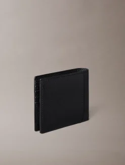 Calvin Klein Zweifach faltbares Portemonnaie mit geprägtem Folien-Logo und Münzfach^Herren Geldbörsen & Kartenetuis