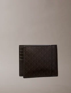 Calvin Klein Zweifach faltbares Portemonnaie mit durchgehendem Emblem-Logo und Münzfach^Herren Geldbörsen & Kartenetuis
