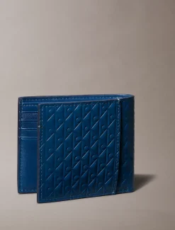 Calvin Klein Zweifach faltbares Portemonnaie mit Münzfach und geprägtem, durchgehendem Monogramm^Herren Geldbörsen & Kartenetuis