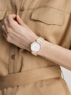 Calvin Klein Zweifarbige skulpturale Armbanduhr^Damen Uhren & Schmuck