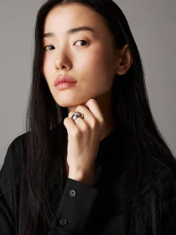 Calvin Klein Zweifarbiger klobiger Ring^Damen Uhren & Schmuck