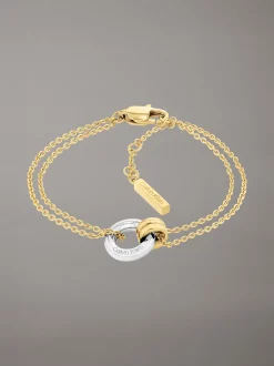 Calvin Klein Zweifarbiges Armband mit doppelter Kette^Damen Uhren & Schmuck