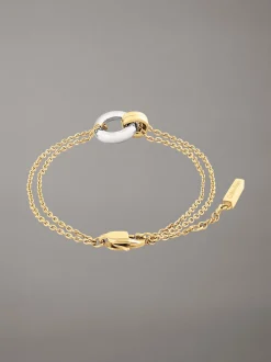 Calvin Klein Zweifarbiges Armband mit doppelter Kette^Damen Uhren & Schmuck