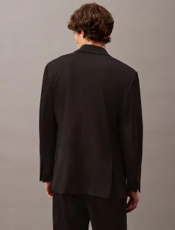 Calvin Klein Zweireihiger Blazer aus Wolle^Herren Anzüge|JackenFrisch Eingetroffen