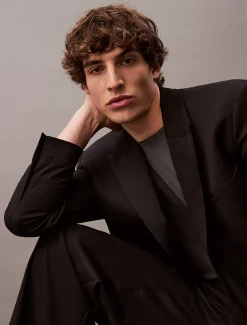 Calvin Klein Zweireihiger Blazer aus Wolle^Herren Anzüge|JackenFrisch Eingetroffen